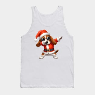 Christmas Basset Hound Dog Dabbing Dance Tank Top